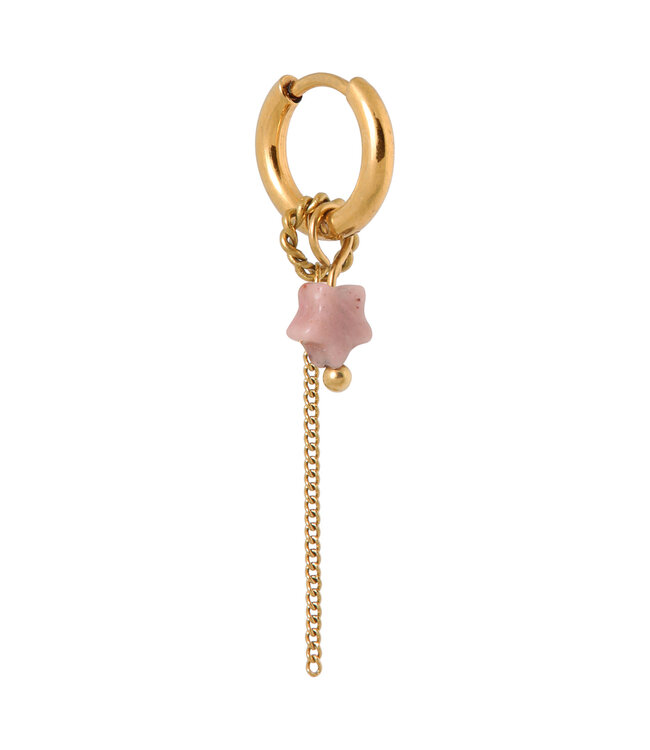 Label Kiki K.SH.330.1 Chain pink star hoop