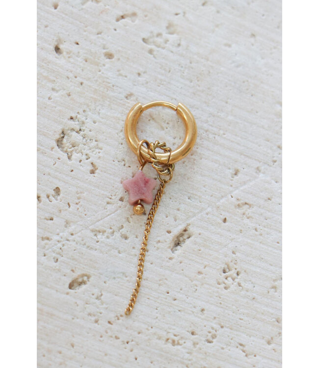 Label Kiki K.SH.330.1 Chain pink star hoop