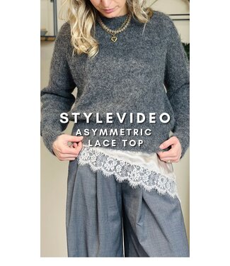 STYLEVIDEO - Asymmetric lace top