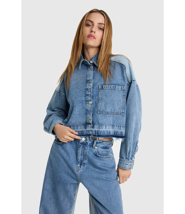 Alix the Label 2512996502 mix denim blouse