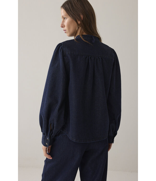 Summum Woman 2s3381-5203 Denim bowtie-blouse