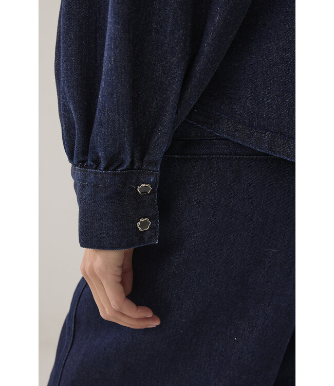 Summum Woman 2s3381-5203 Denim bowtie-blouse