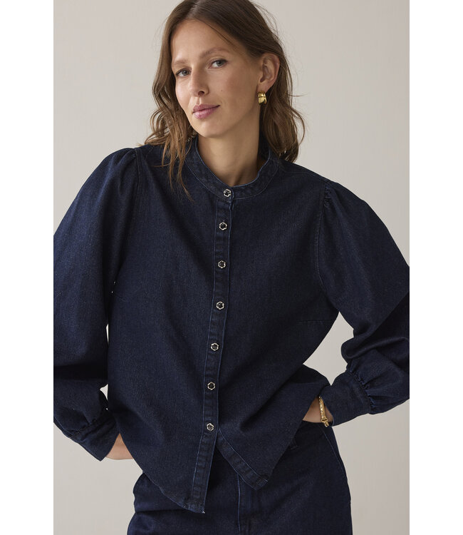 Summum Woman 2s3381-5203 Denim bowtie-blouse