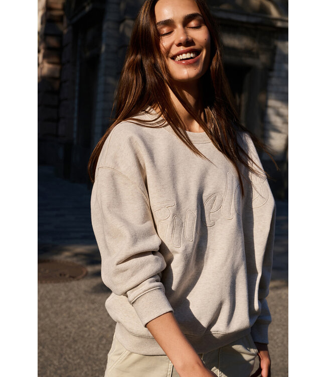 Yaya 01-109105-601 Sweater met opgestikte tekst