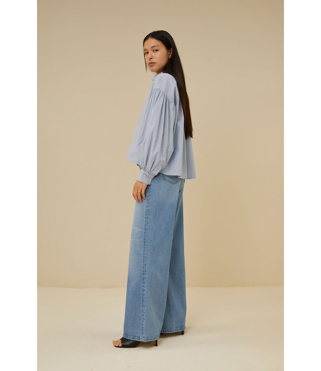 BY-BAR AMSTERDAM 24112024 Sarah short pin stripe blouse