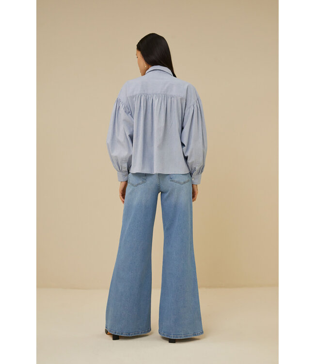 BY-BAR AMSTERDAM 24112024 Sarah short pin stripe blouse