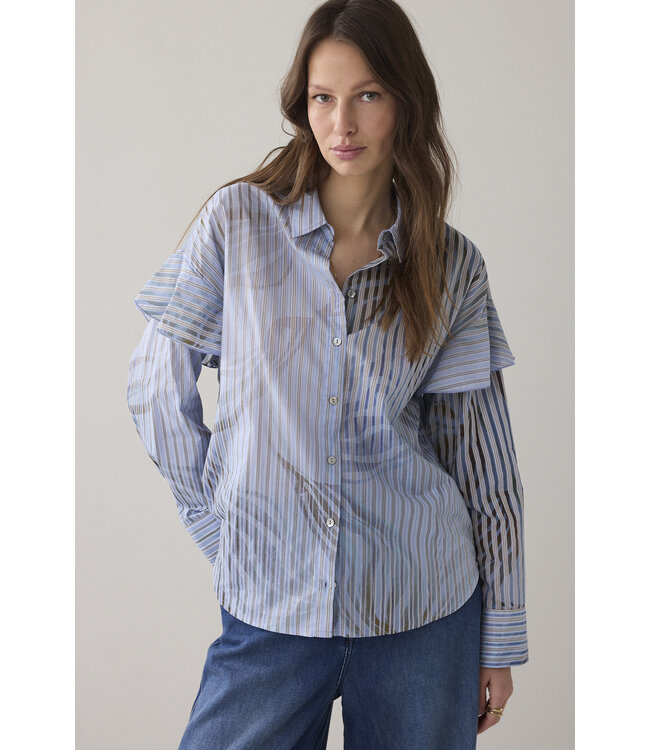 Summum Woman 2s3429-12367 Blouse striped flowers print