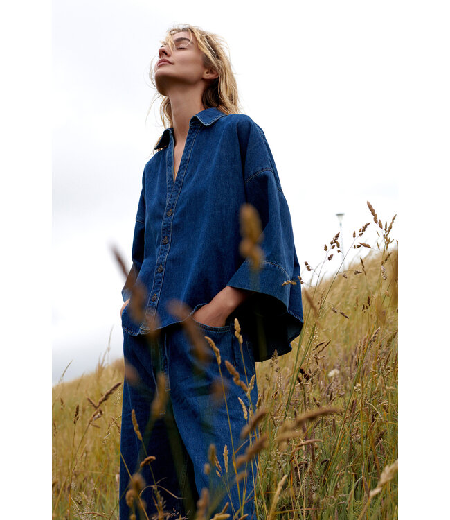 Summum Woman 2s3346-5184 Kimonoblouse denim