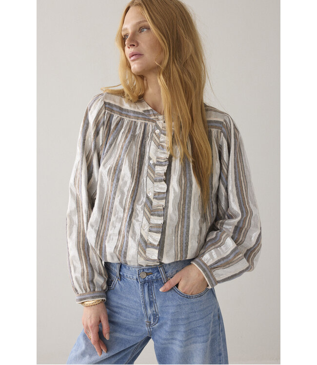 Summum Woman 2s3416-12422 Blouse Silver stripe