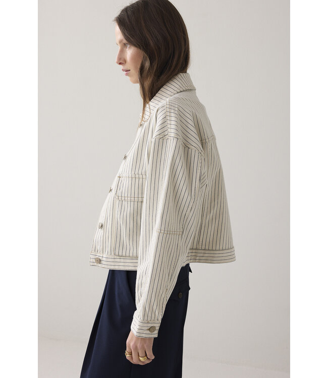 Summum Woman 1s1289-12403 Denim jack stripe