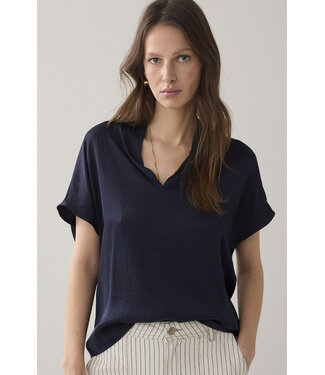 Summum Woman V-hals top glanzend