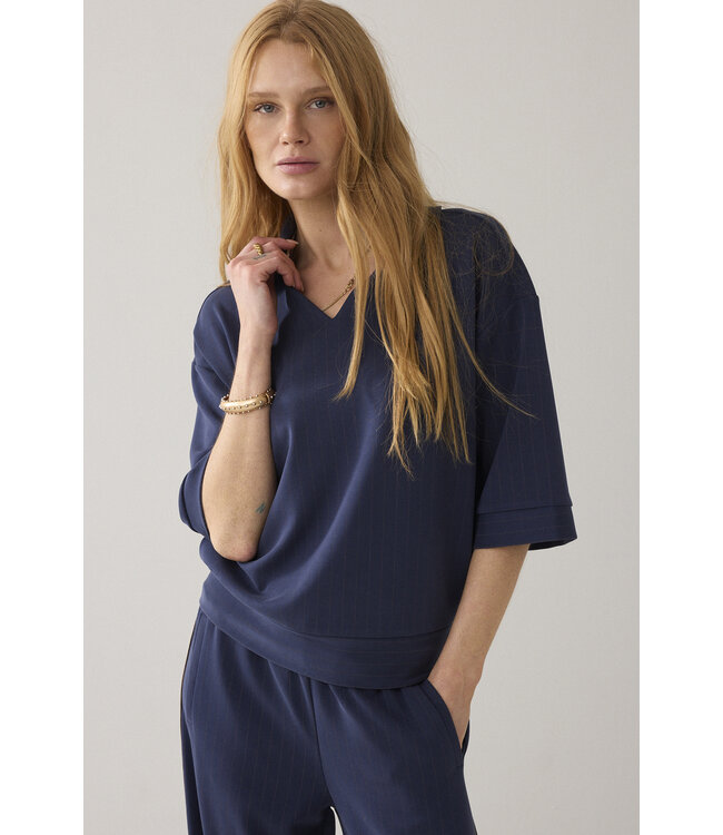 Summum Woman Top Pinstripe scuba