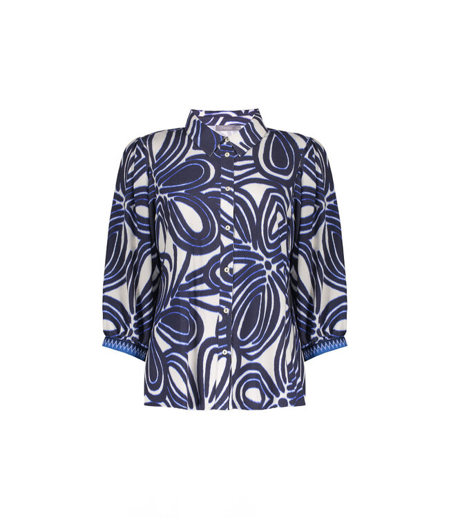 Geisha 63250-20 Blouse blue print
