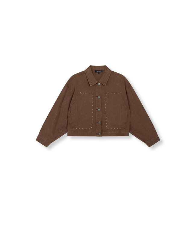 Refined Department R2602473889 ladies woven oversized studded  jeans jacket HONNI