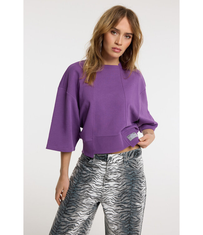 Refined Department R2602722920 ladies knitted cropped shortsleeve  sweater ROMEE