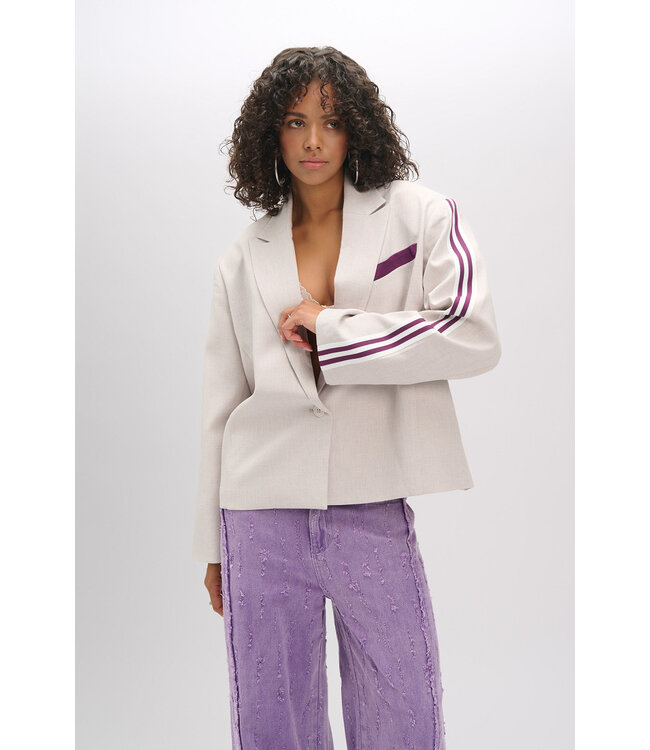 Refined Department R2602457891 ladies woven oversized cropped  blazer JACKIE