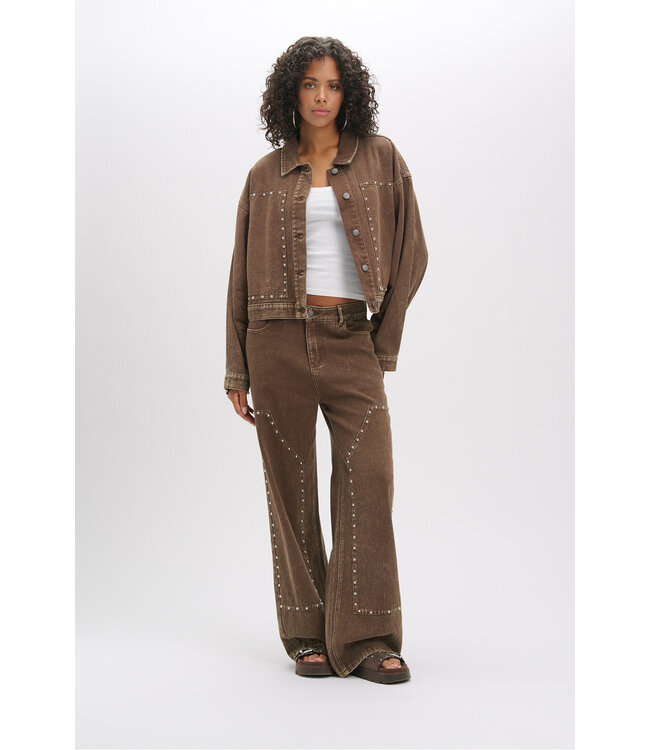 Refined Department R2602173890 ladies woven relaxed star jeans  PAYTON