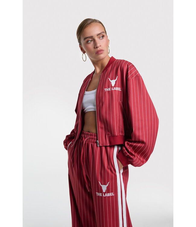 Alix the Label 2602474588 Pinstripe cropped training jacket