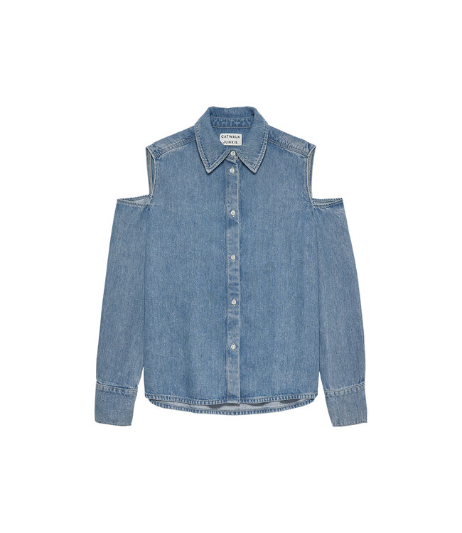 Catwalk Junkie 2601021609 Open shoulder denim blouse