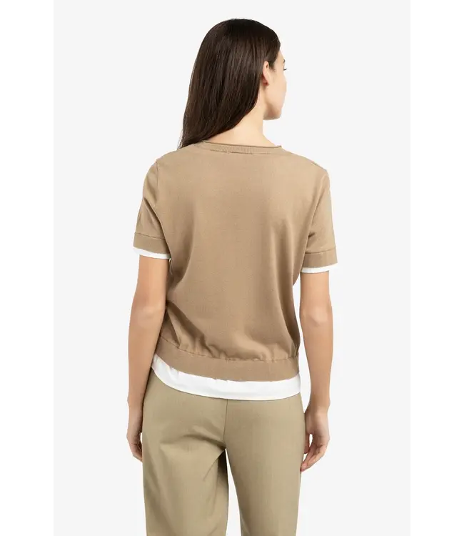 Yaya 01-000550-602 Gebreide top met dubbele zoom