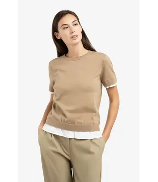 Yaya Gebreide top met dubbele zoom