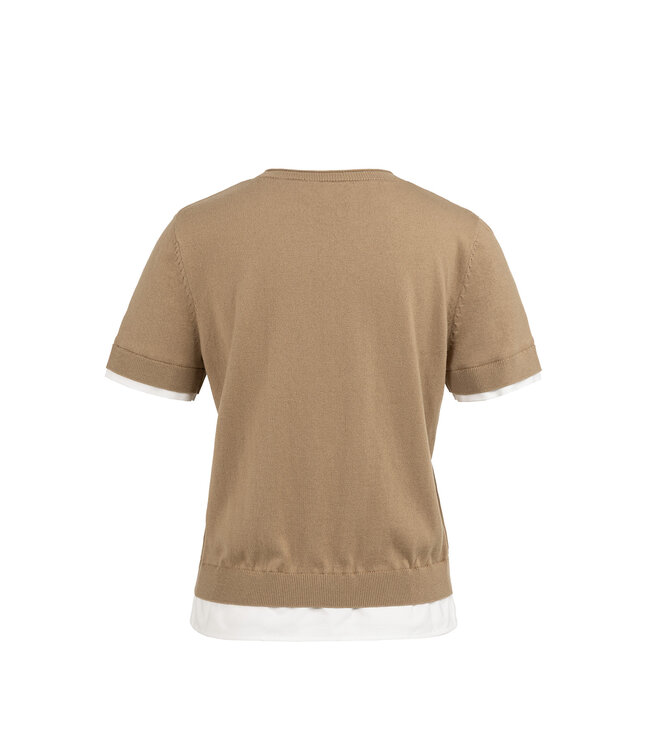 Yaya 01-000550-602 Gebreide top met dubbele zoom