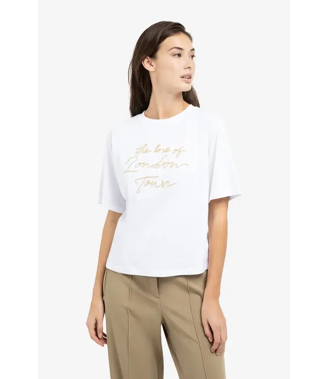 Yaya 01-719081-602 T-shirt met flockprint