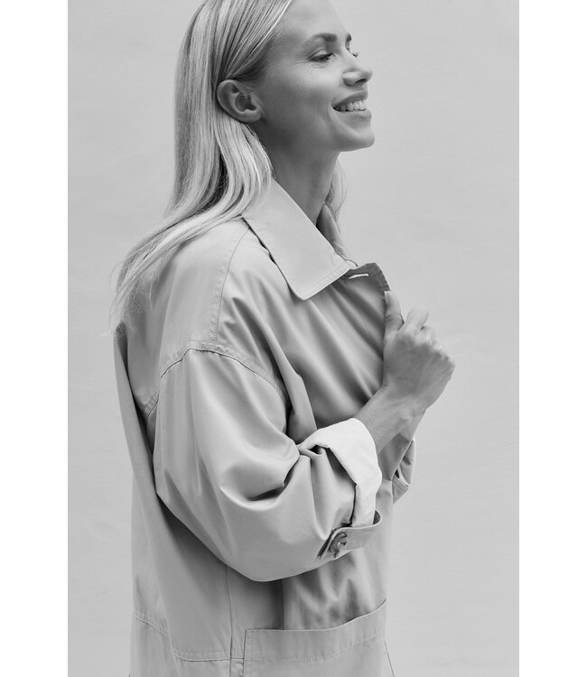 Yaya 02-001069-602 Oversized jas van katoen