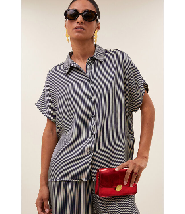 BY-BAR AMSTERDAM barley silky stripe blouse
