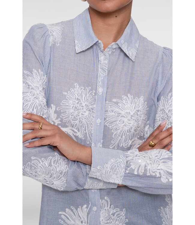 Geisha 63143-21 Blouse embroidered flowers
