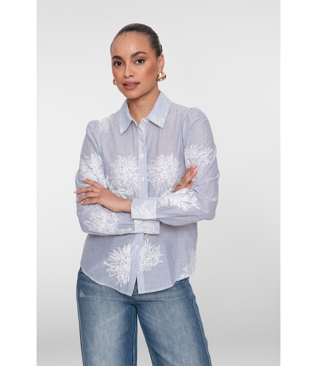 Geisha 63143-21 Blouse embroidered flowers