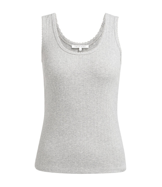 Yaya 01-729049-602 Singlet met sierlijke halsrand