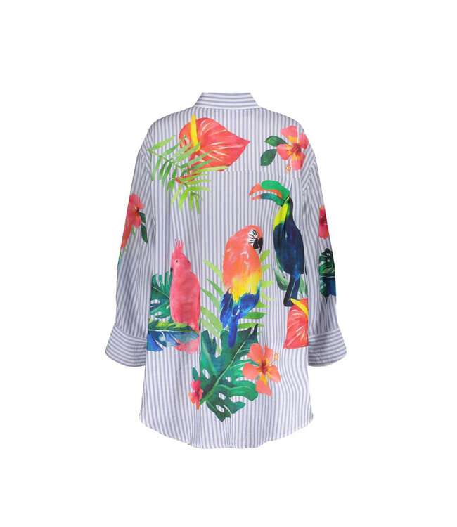 Geisha 63162-70 Blouse stripes & birds