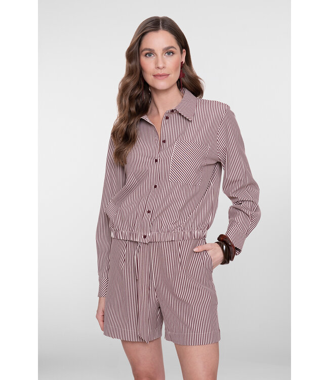 Geisha 63227-20 Blouse met bordeaux streep