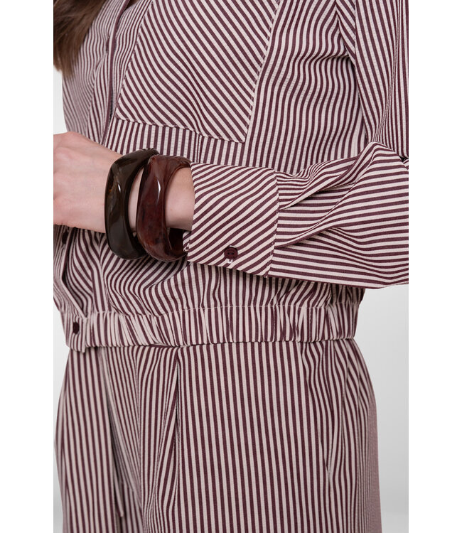Geisha 63227-20 Blouse met bordeaux streep