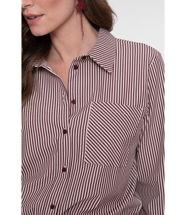 Geisha 63227-20 Blouse met bordeaux streep