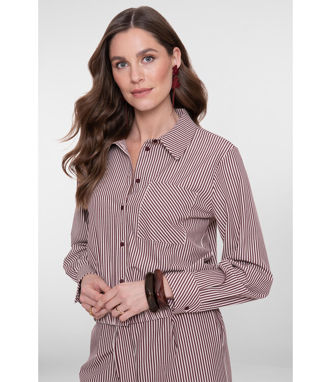 Geisha 63227-20 Blouse met bordeaux streep
