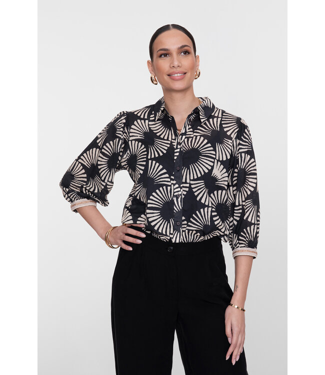 Geisha Blouse met waaierprint