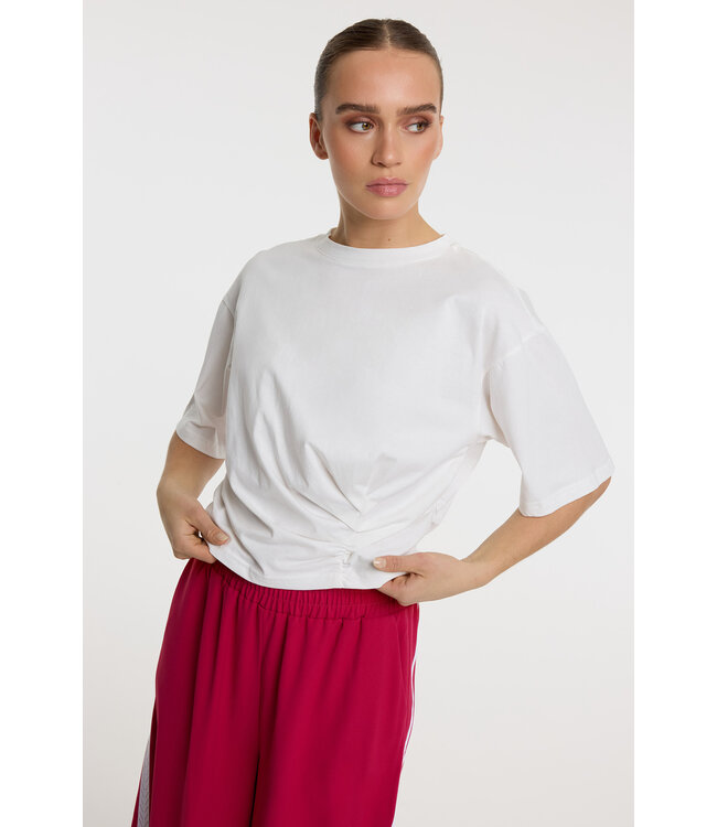 Refined Department R2603717967 ladies knitted cropped knot t-shirt BARR