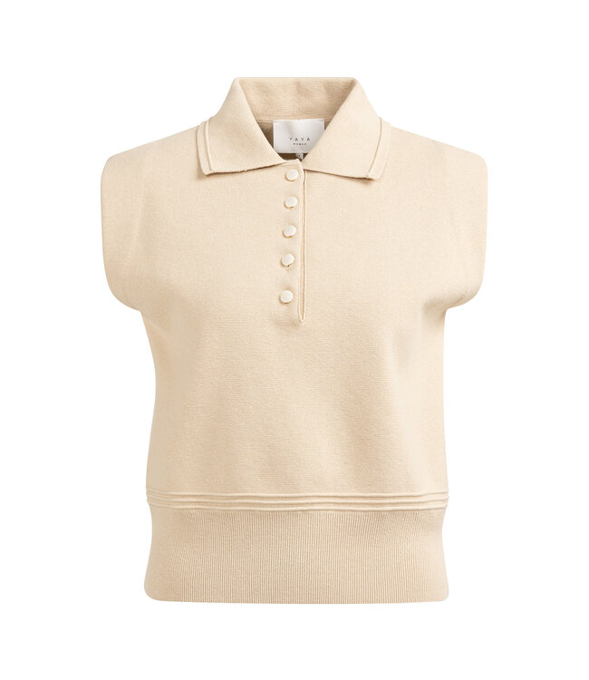 Yaya 01-000572-603 Mouwloze trui met knoopjes