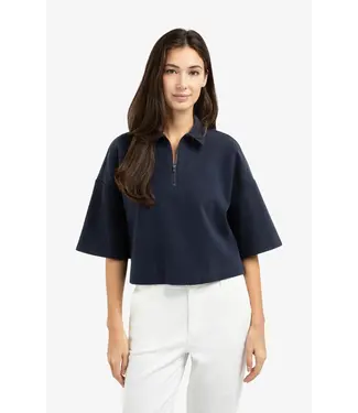 Yaya Polo top met halve rits
