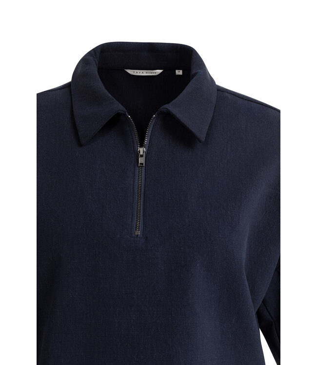 Yaya 01-701357-603 Polo top met halve rits