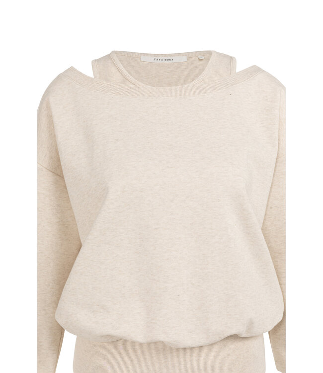 Yaya 01-109116-603 Sweatshirt met dubbele hals