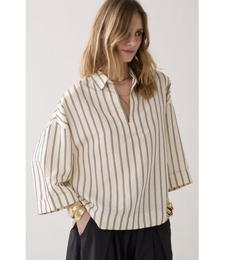 Summum Woman Top met chenille-streep