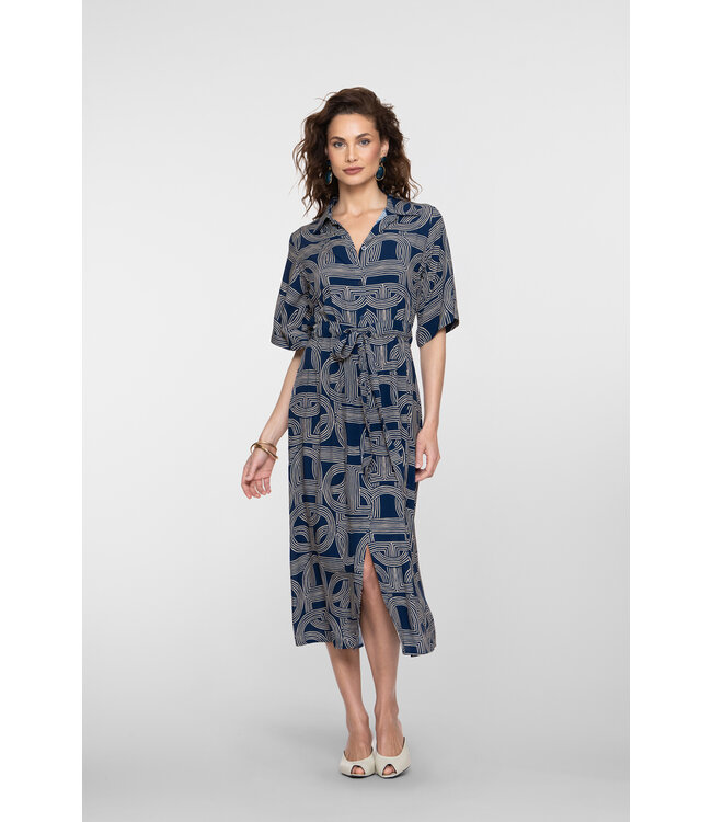 Geisha jurk met print en split