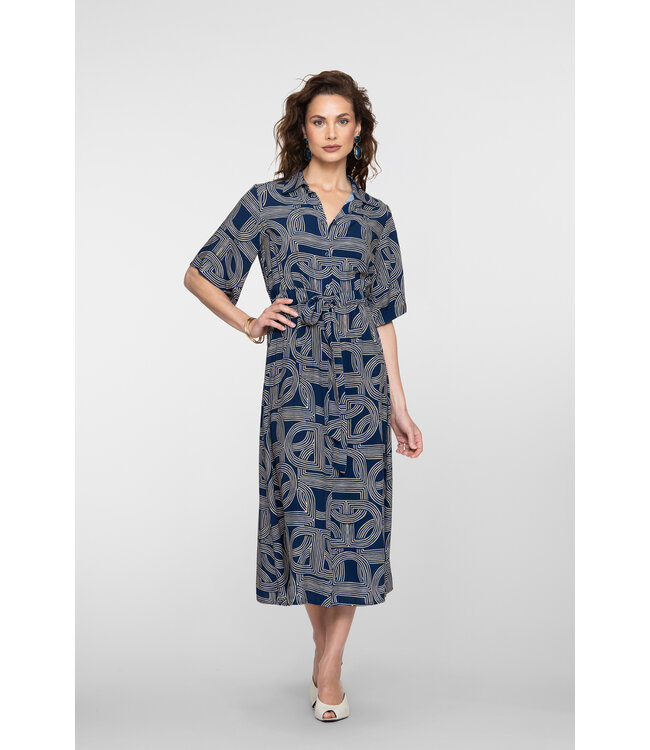 Geisha 67053-70 jurk met print en split