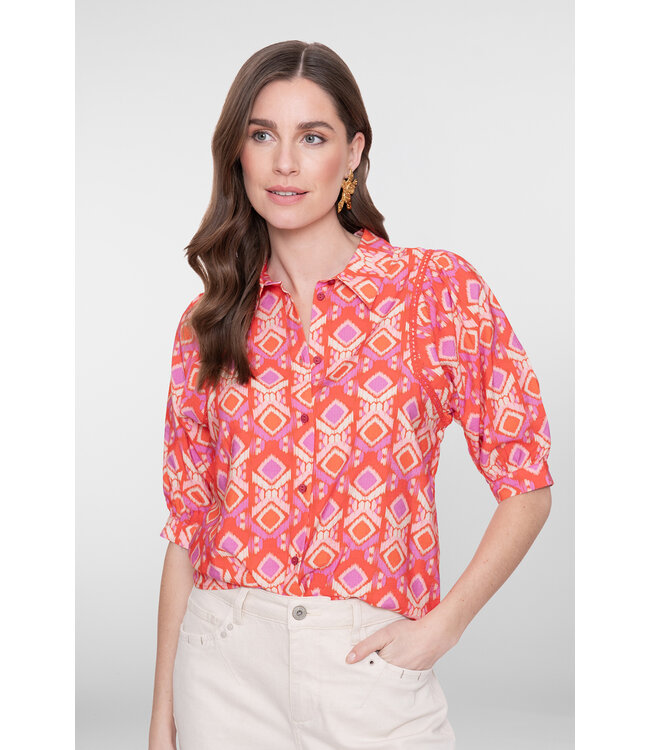 Geisha blouse met grafische print