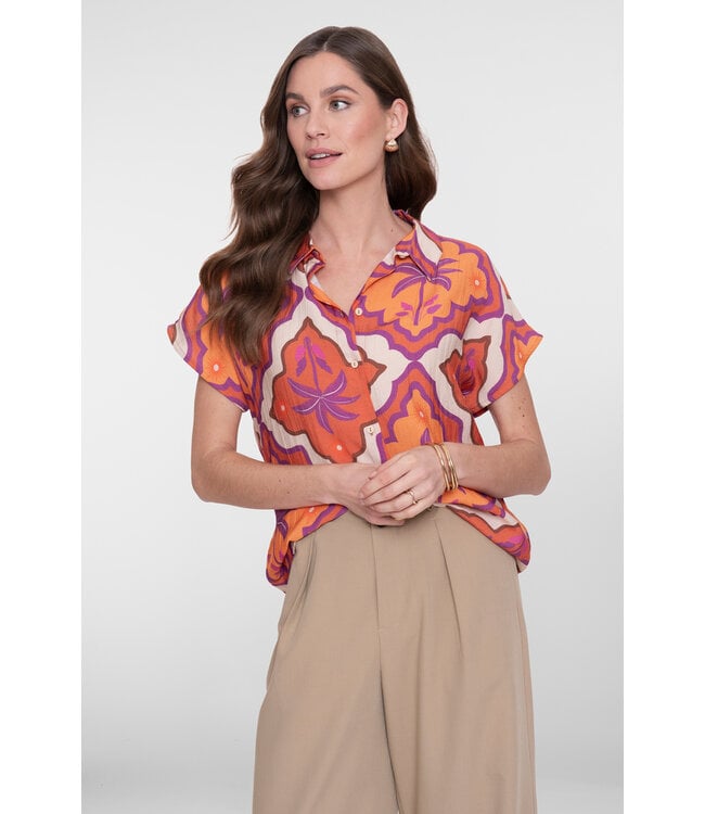 Geisha Blouse mango/purple