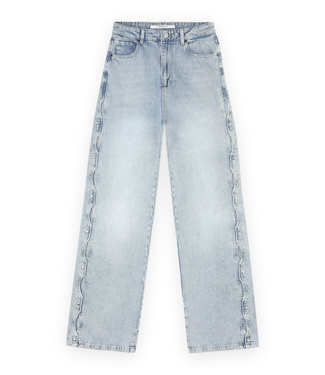 Homage H-CS26M56 straight jeans with open side details