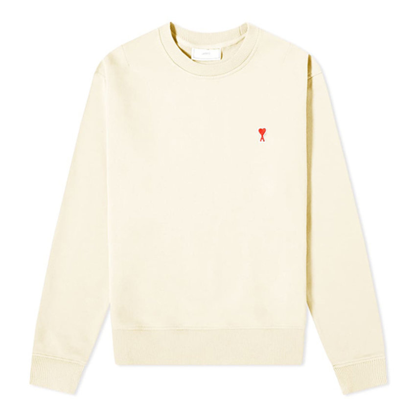 AMI Paris AMI Heart Logo Crew Sweat Off White